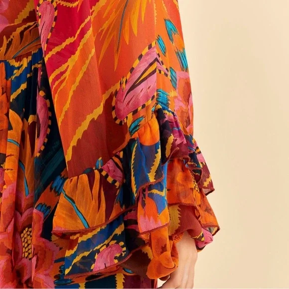 Farm Rio Vintage Wave Maxi Dress Small NWT - Picture 14 of 16